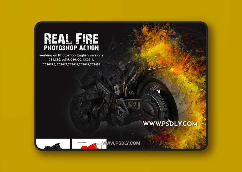 CreativeMarket - Real Fire Photoshop Action 5265414