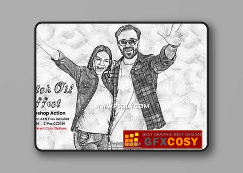 CreativeMarket - Sketch Oil Effect Photoshop Action 5639205