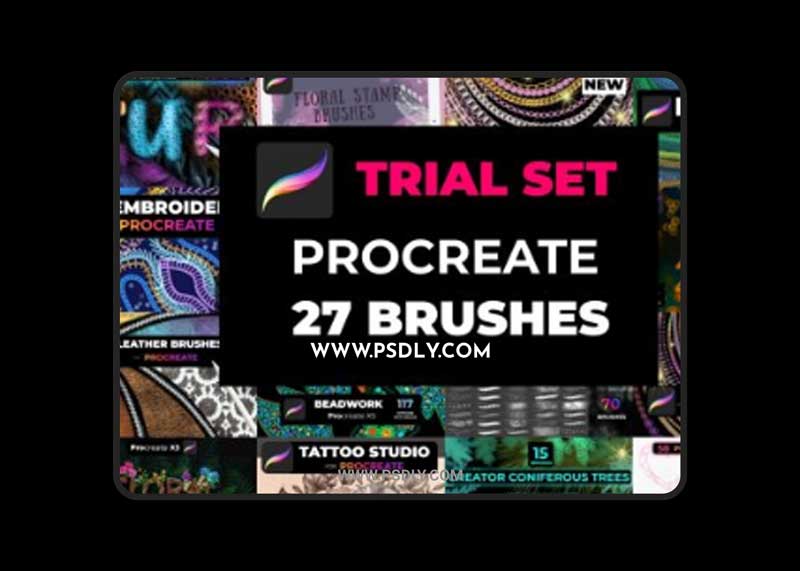 CreativeMarket - Trial set of 27 brushes Procreate 5802646