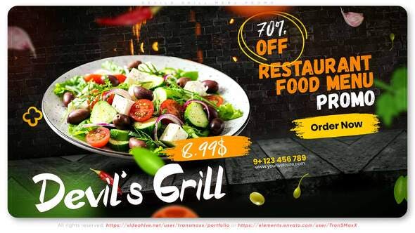 Videohive Devils Grill Menu Promo 33306024