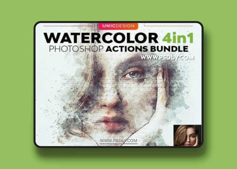 GraphicRiver - Watercolor 4in1 Photoshop Actions Bundle 29753428