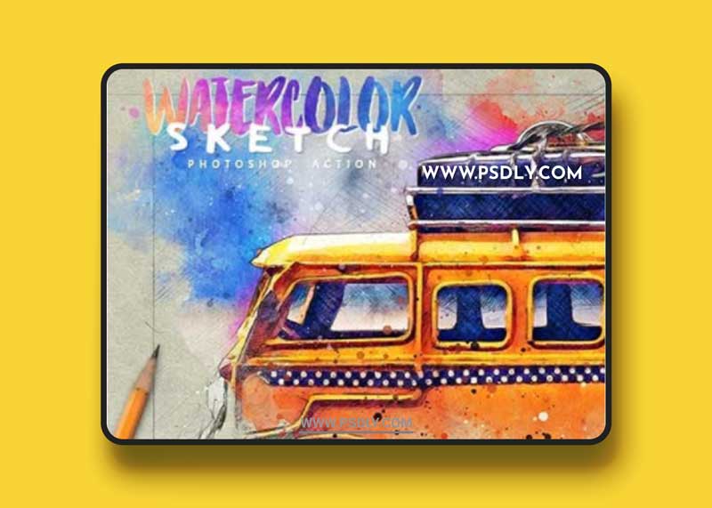 GraphicRiver - Watercolor Sketch Photoshop Action 32350586