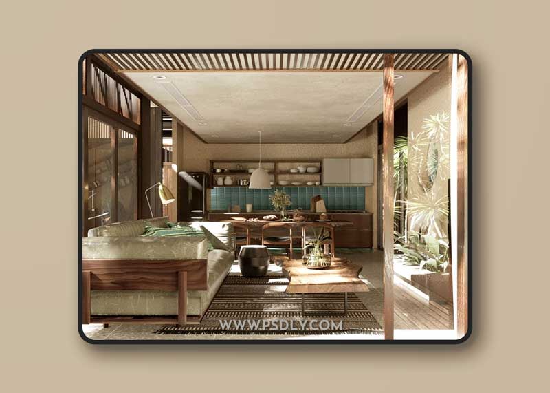 Kitchen-Living and Bedroom Scene By HienDotihi