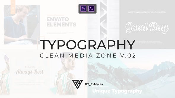 Videohive - Typography Slide - Clean Media Zone V.02 | MOGRT - 33415636