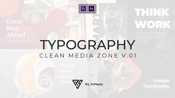 Videohive - Typography Slide - Clean Media Zone V.01 | MOGRT - 33415422