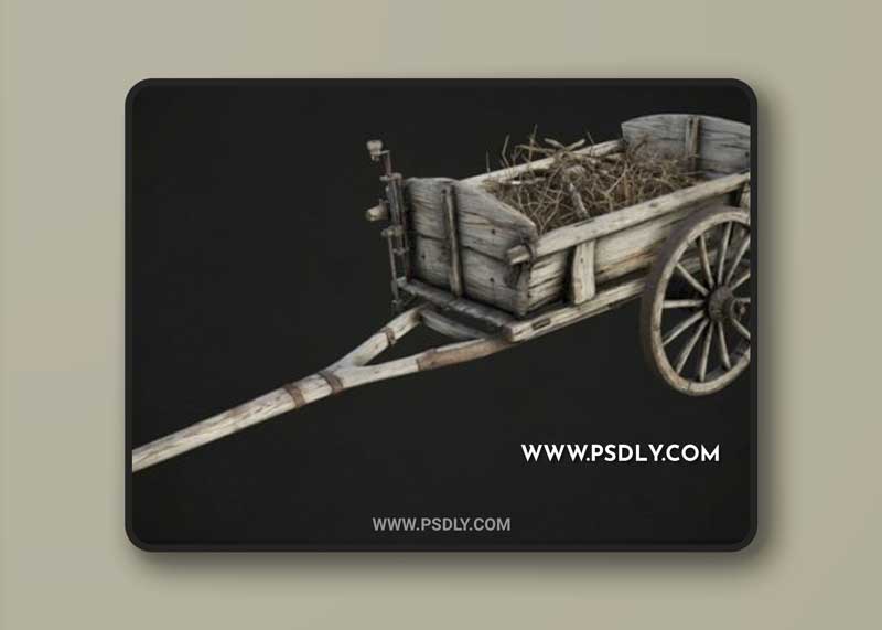 Wooden Cart 3D Model