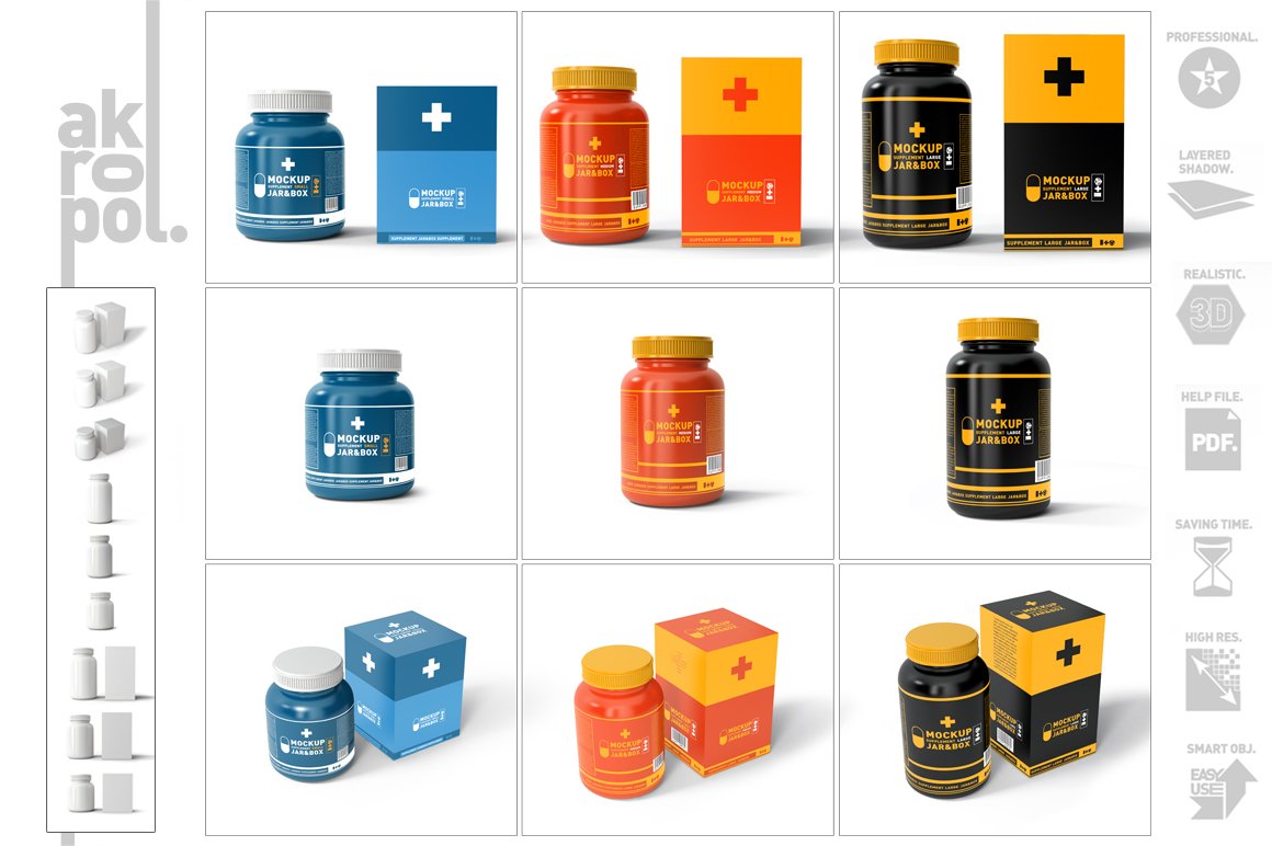 CreativeMarket - Pill Bottles Mock Up 4795363