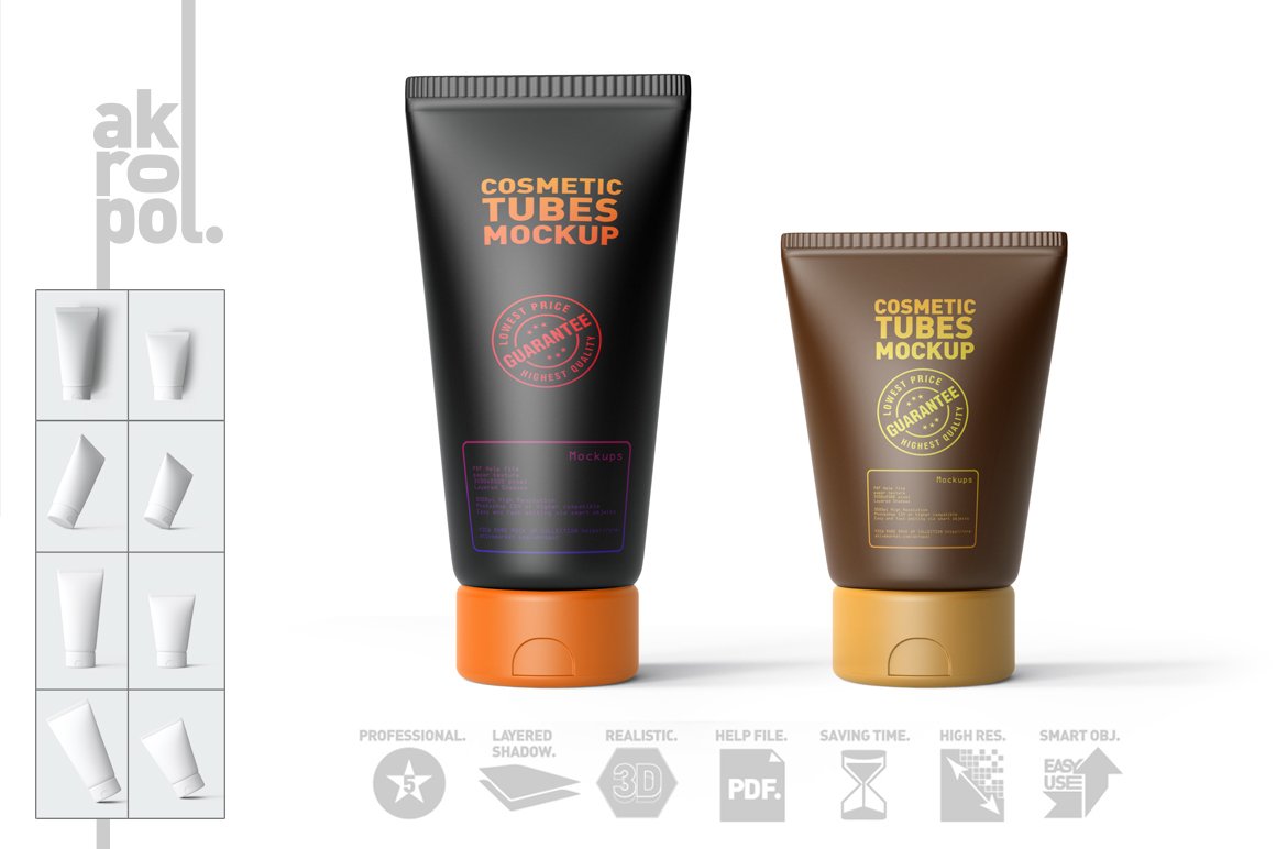 CreativeMarket - Cosmetic Tubes Mockup 4809677