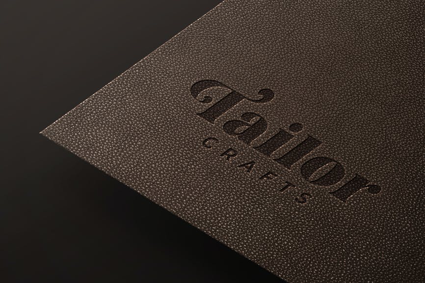 Leather Carved Logo Mockup C9EQP6L