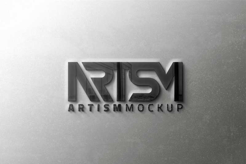 3d Glass Wall Logo Mock Up ZY97NPZ