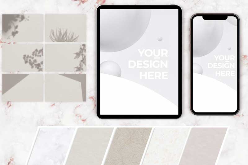 Smartphone and Tablet Scene Creator Mockup 2HP4T3M