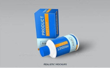 GraphicRiver - Bottle and Box Mockup 27083603