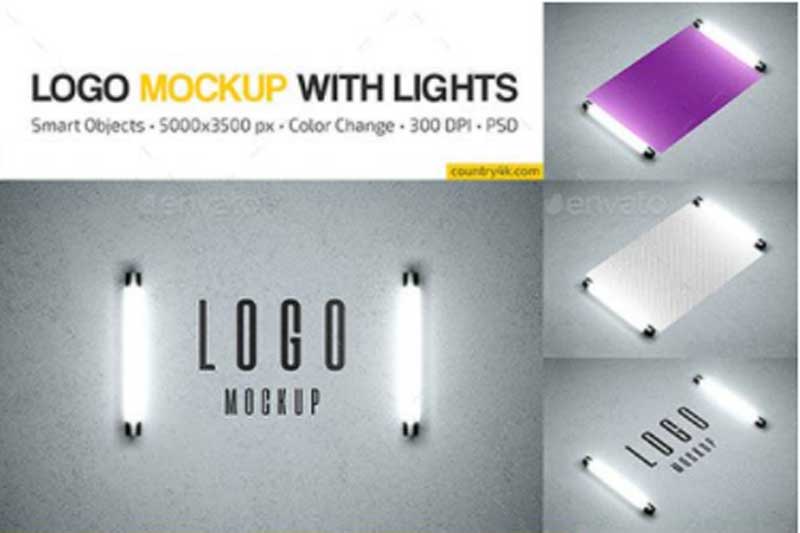 GraphicRiver - Logo Mockup with Lights 33326733