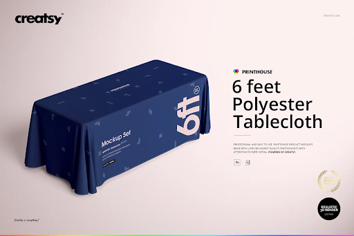 CreativeMarket - 6ft Polyester Tablecloth Mockup Set 3934465