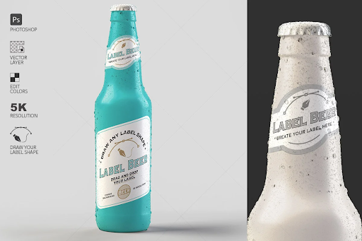 CreativeMarket - Colorful Beer Bottle Mockup 4579520