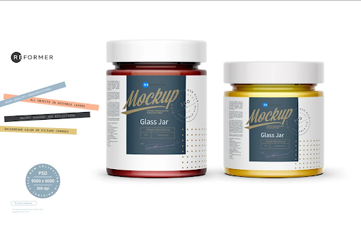 CreativeMarket - Two Glass Jar Mockup 5548784