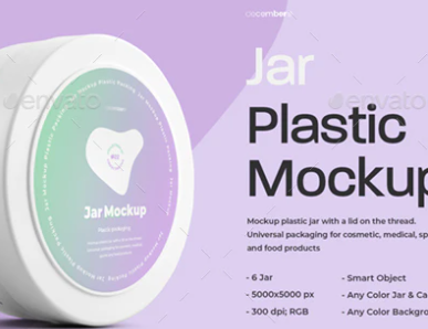 GraphicRiver - 6 Mockups Plastic Circle Jar 29337586