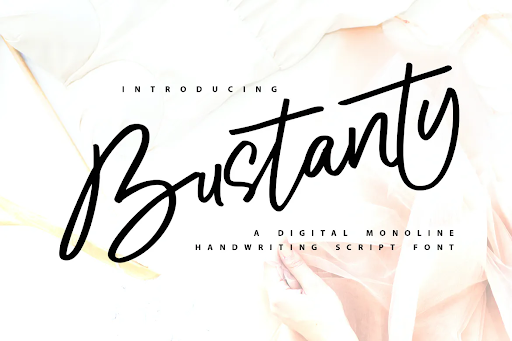 Bustanty | Monoline Handwriting Script Font 9KC3LKH