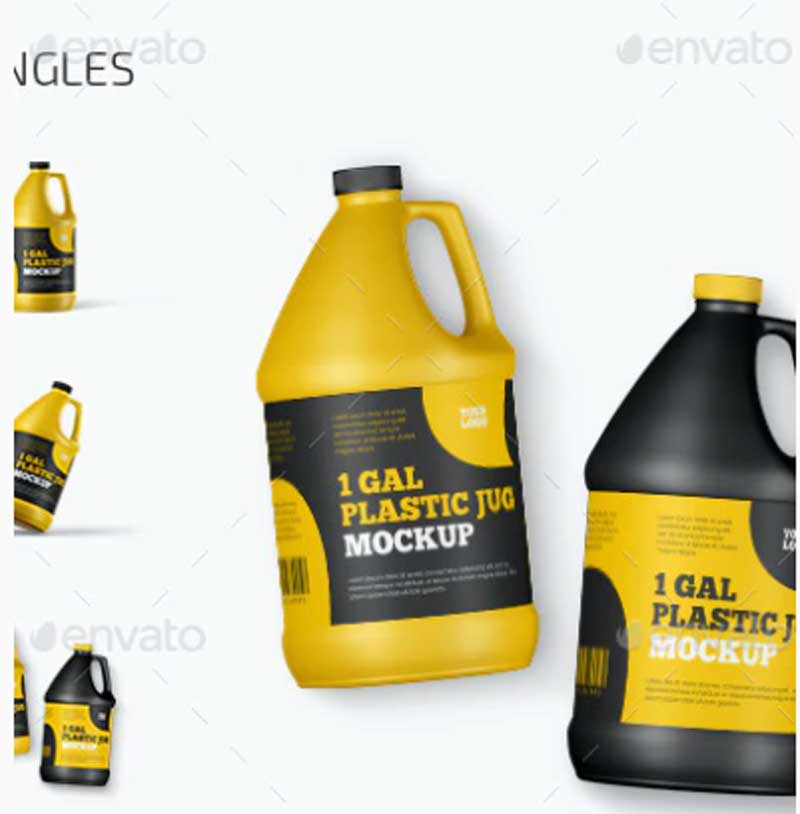 GraphicRiver - 1 Gal Plastic Jug Mockup Set 33211196