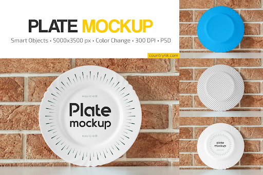 CreativeMarket - Plate Mockup Set 6342541