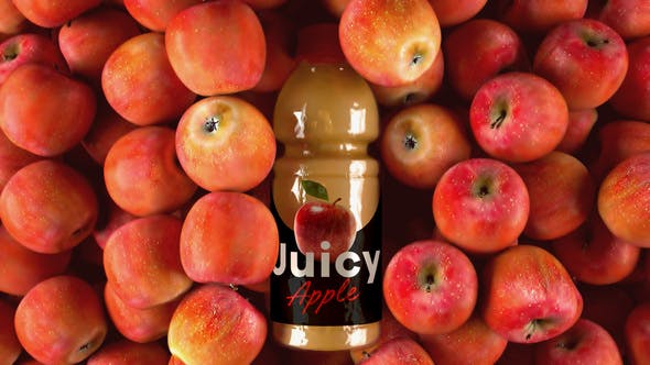 Videohive Red Apple Juice Bottle Label Mockup 32810586