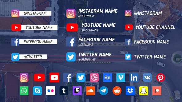 Videohive 110 Social Media Lower Thirds 33870112