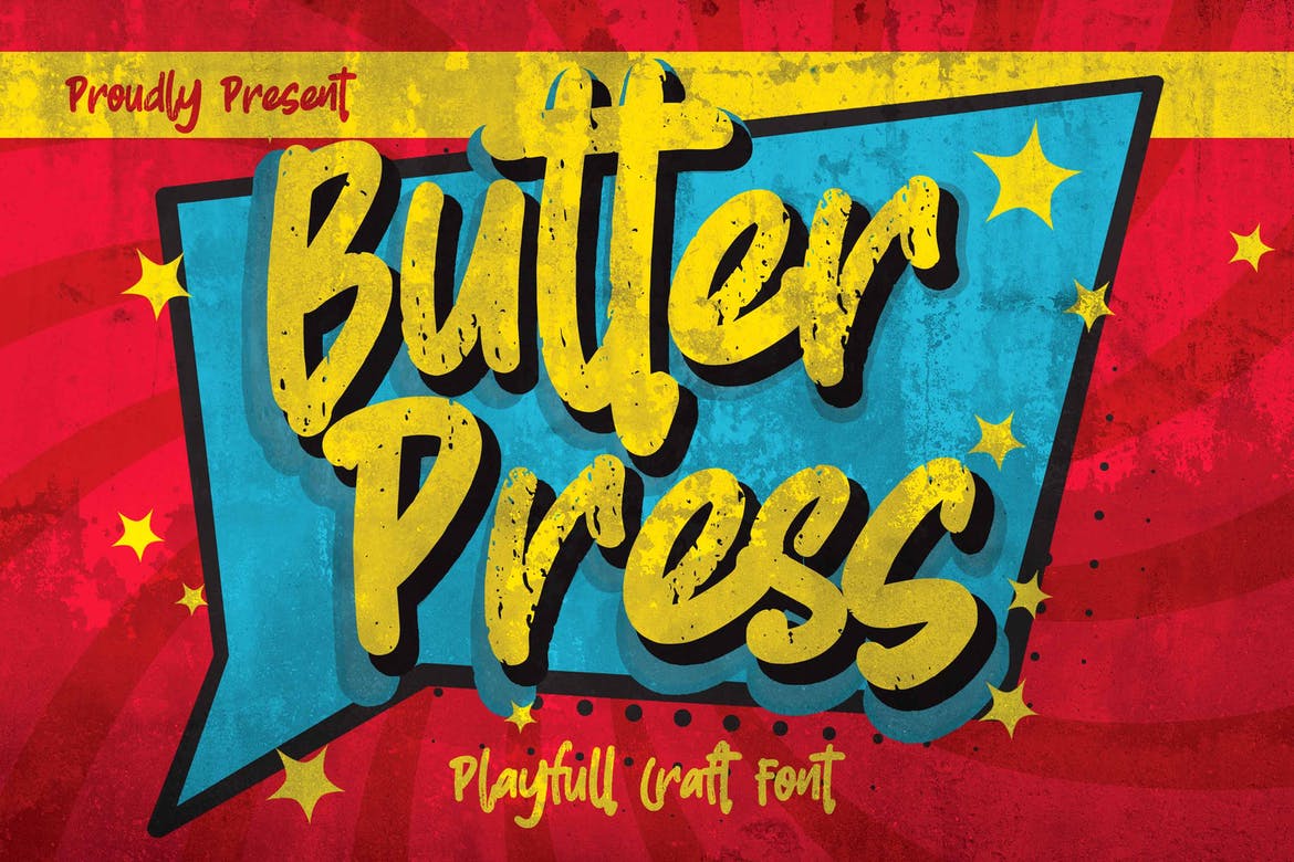 Butterpress - Grungy cartoon Font