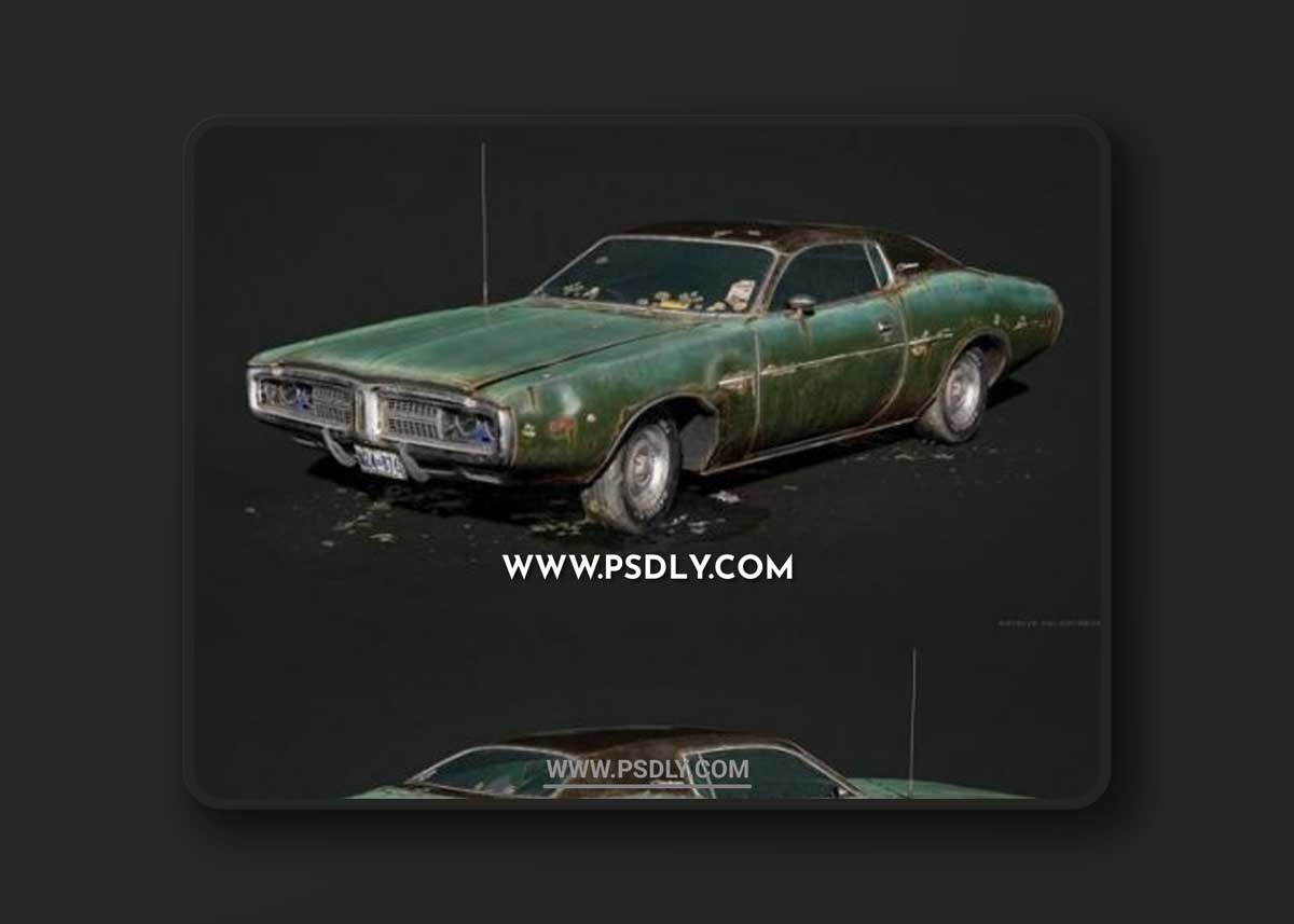 Abandoned Dodge Charger 1972 3D Models
