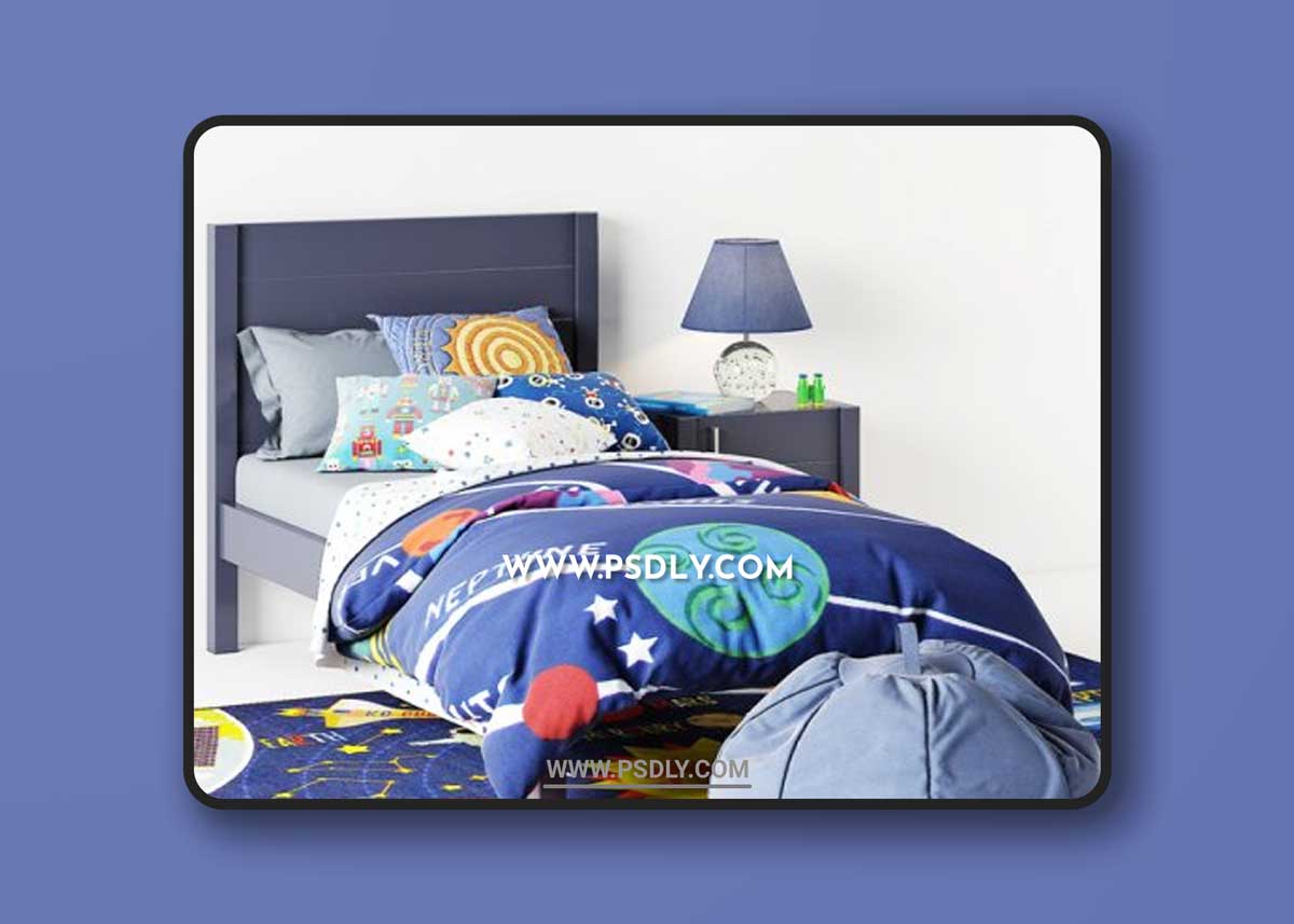 Bed Uptown Navy Blue Bed from Crate & Barrel curbstone Kids Uptown Navy Blue Nightstand