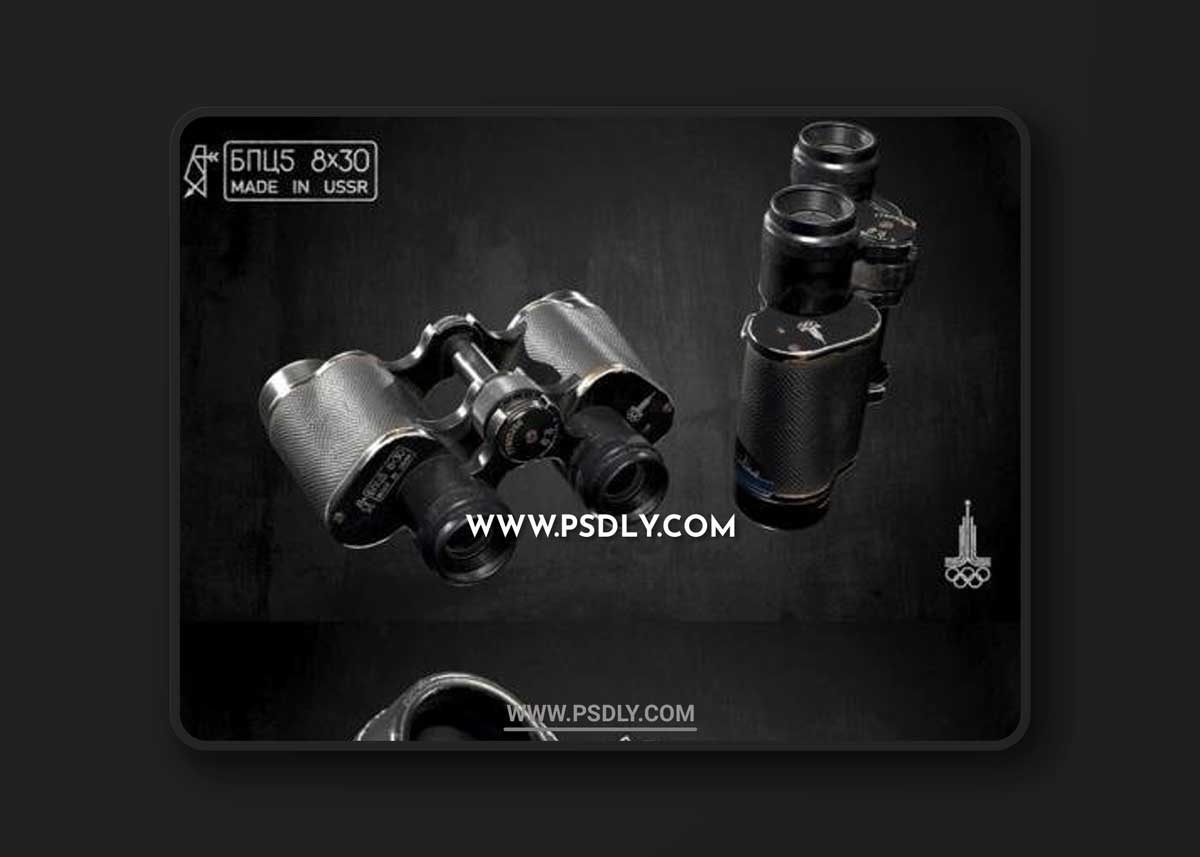 Binoculars 8×30 3D Models
