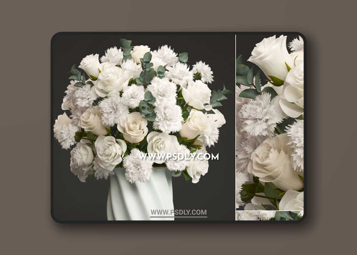 Bouquet of white flowers 3D Models
