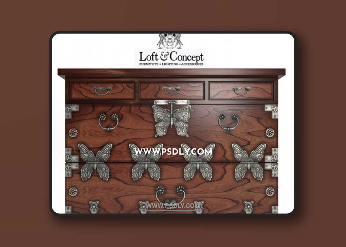 CHINOISERIE_CHEST _OF_DRAWERS_BUTTERFLY 3D Models
