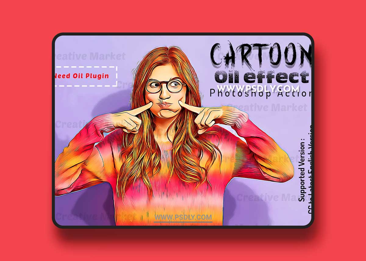 CreativeMarket - Cartoon Oil Effect PS Action 6490144