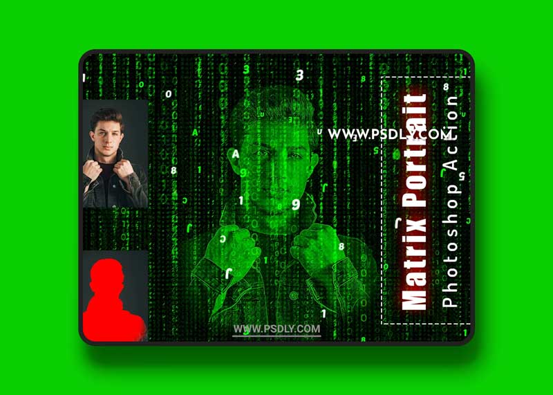 CreativeMarket - Matrix Portrait Photoshop Action 6456511