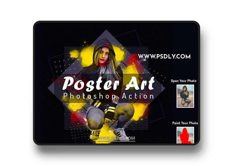 CreativeMarket - Poster Art Photoshop Action 6453860