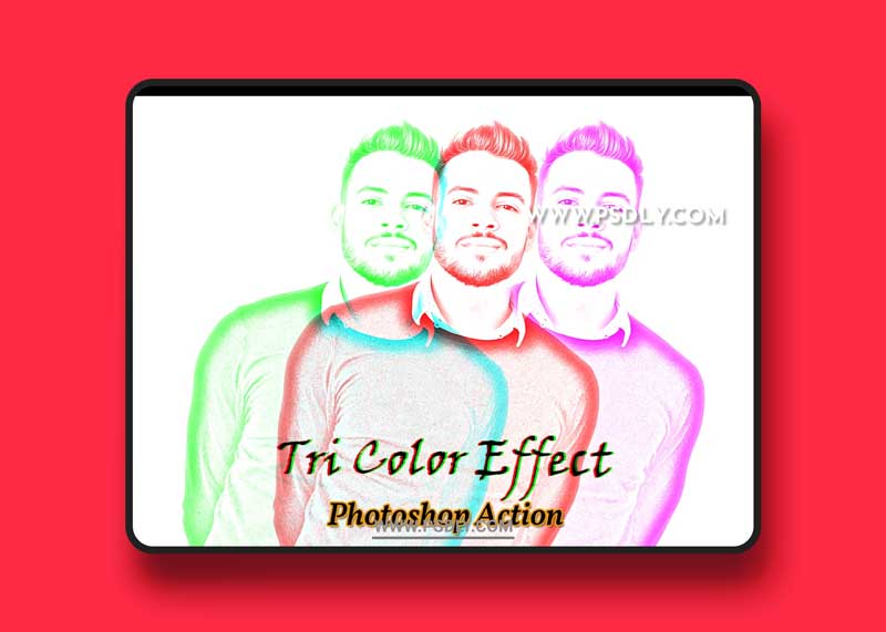 CreativeMarket - Tri Color Effect Photoshop Action 4834996