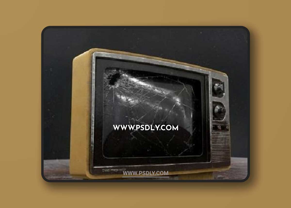 Damaged Retro-TV 3D Models