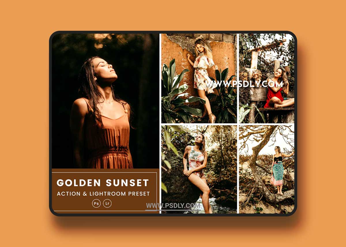 Golden Sunset Action & Lightrom Presets