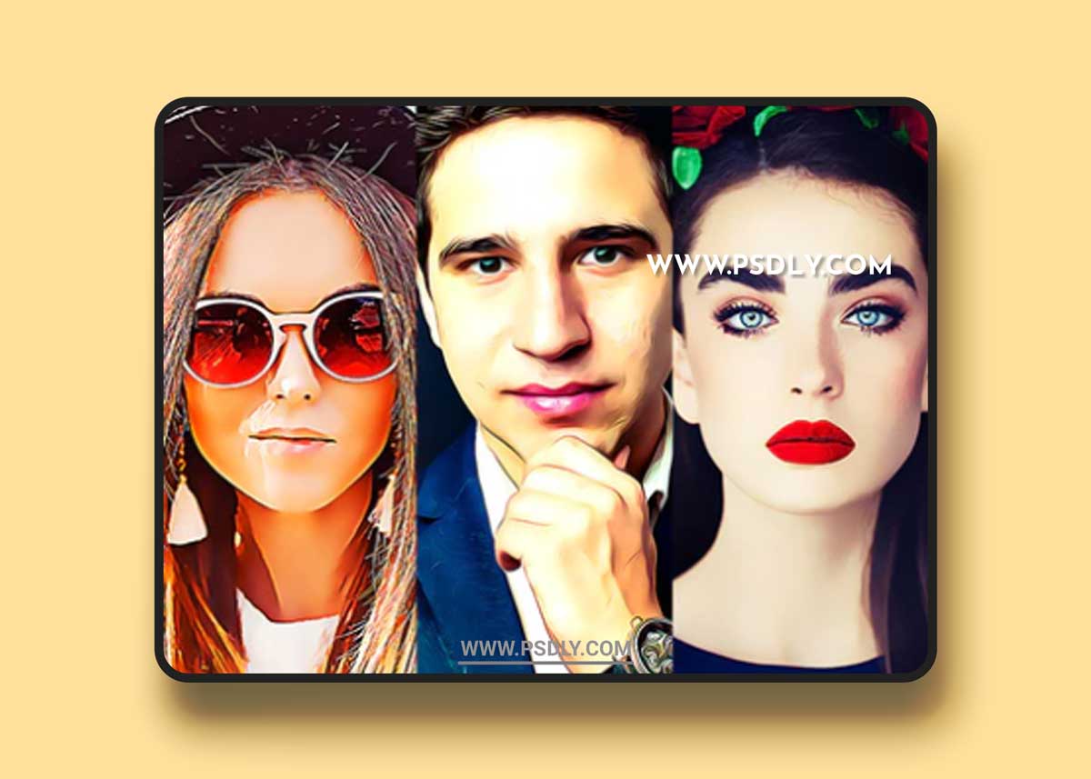 GraphicRiver - Cartoon Vector Painting - 3in1 Photoshop Action Bundle 22847219