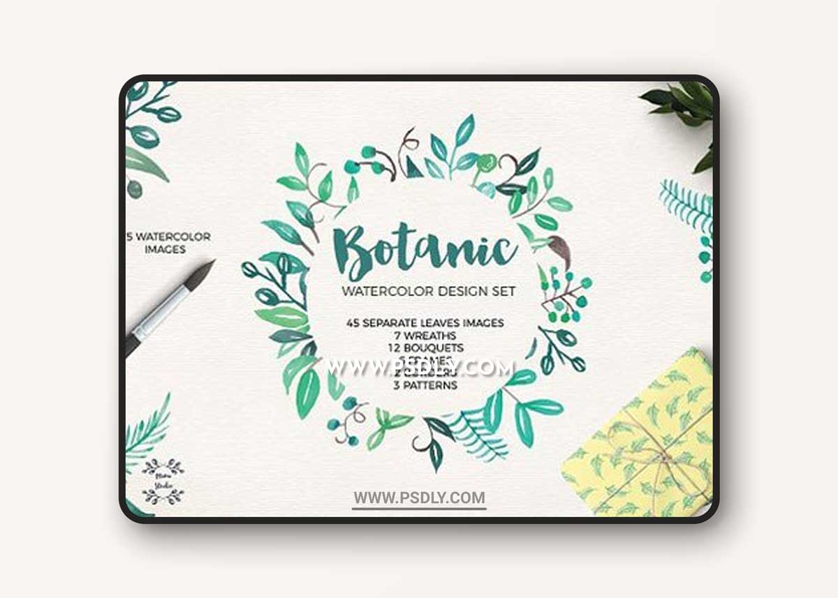 Greenery Botanic Watercolor Kit