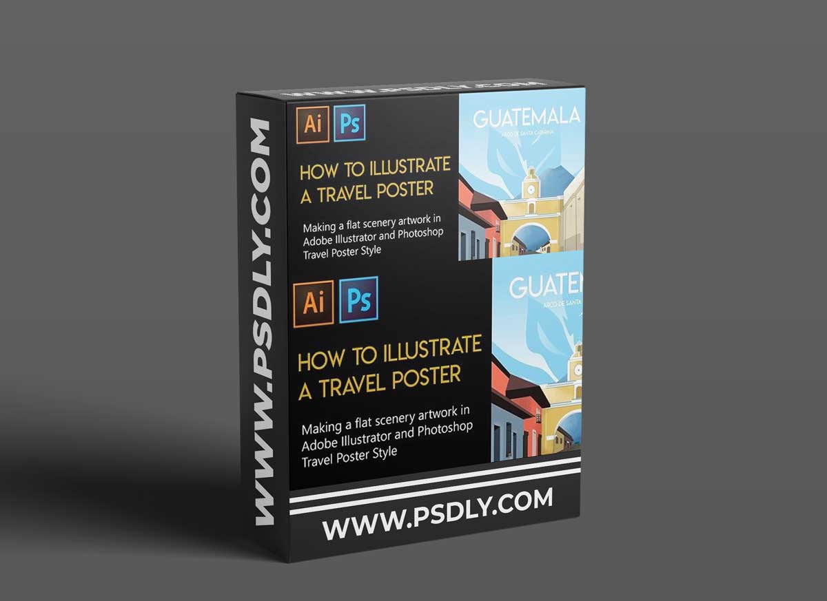 How to illustrate a Vintage travel poster Style