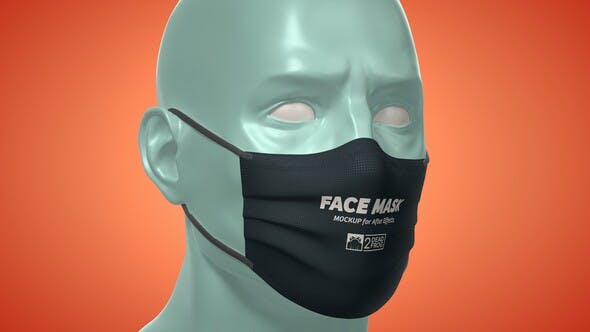 Videohive Face Mask Animated Mockup Template - Mockup Kit 33901966