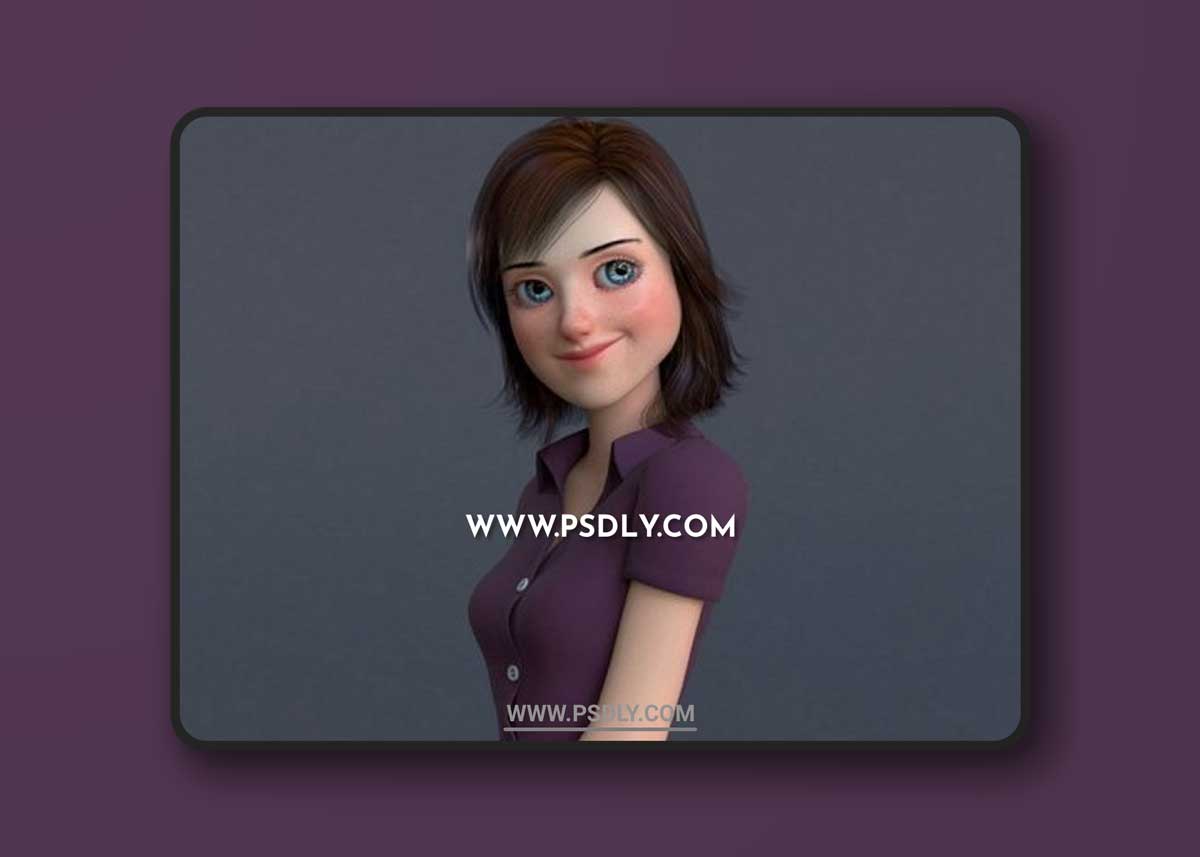 Jasmin Cartoon Girl 3D Models