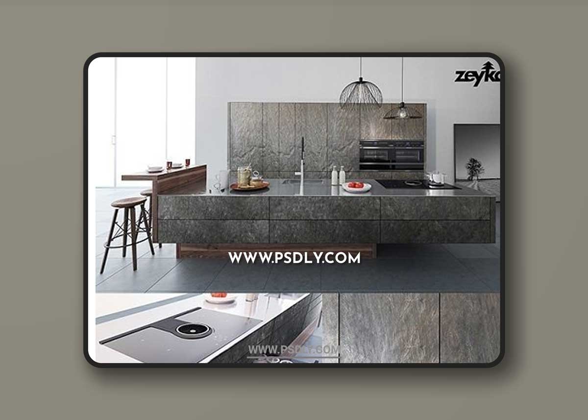 Kitchen Zeyko Forum Stone Oceangreen 3d Model