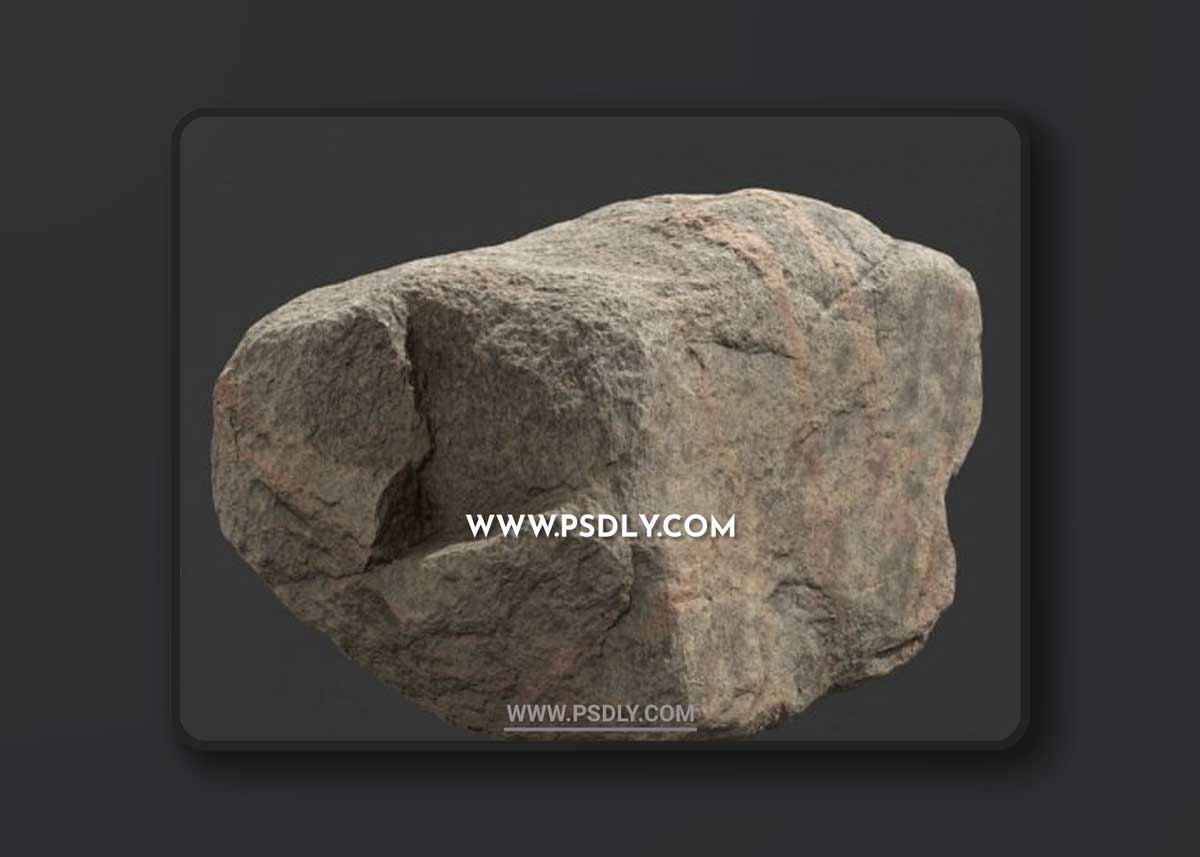 Rock Boulder Large 008 3D Models