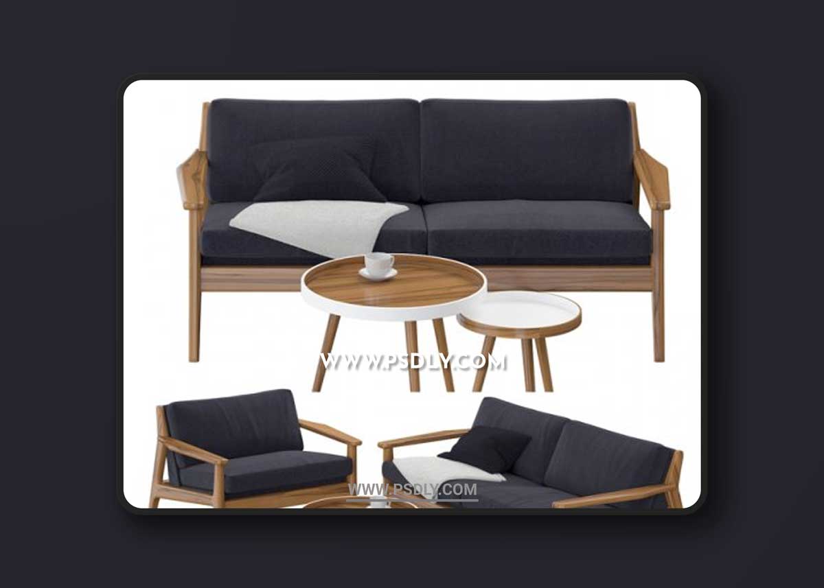 Scandinavian sofa and chair 3D Models