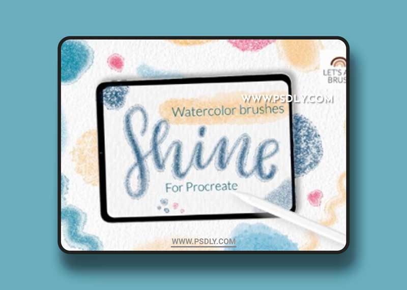 Shimmer glitter watercolor Procreate