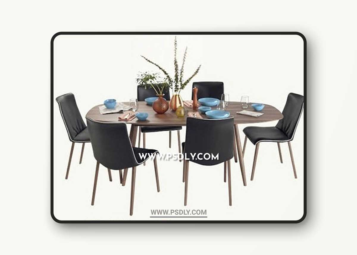 Walter Knoll Moualla Table and Liz Wood chair dining set