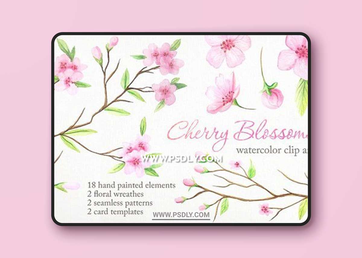 Watercolor Cherry Blossoms