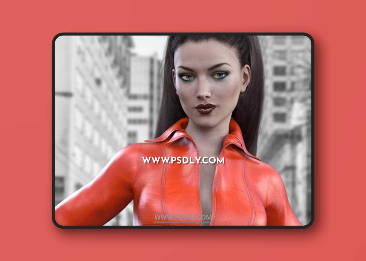 X-Fashion Buckles Jacket Outfit for Genesis 3 Females 3D Models